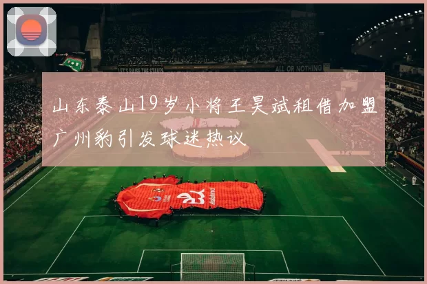 山东泰山19岁小将王昊斌租借加盟广州豹引发球迷热议